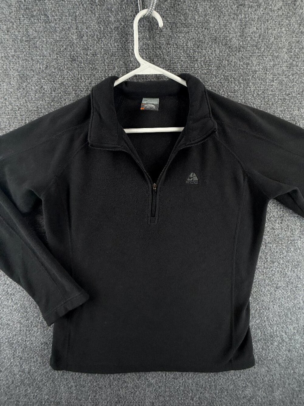 Nike Fleece ACG Jacket Black Logo Medium Fit Therma Polyester Solid Active
